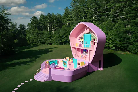 Vue du ciel de la maison Polly Pocket @Mattel/airbnb